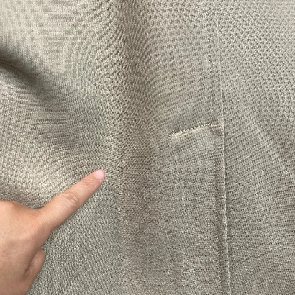 Vintage Mens London Fog Tan Trench Coat Faux Fur Collar Size 42 Reg‎